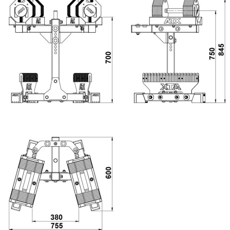 ATX Octa Dumbbells 2 x 36 kg + Opbergrek