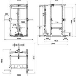 ATX Power Rack PRX-⁠780 2.0 + Lat Pulley + Smith Machine Option