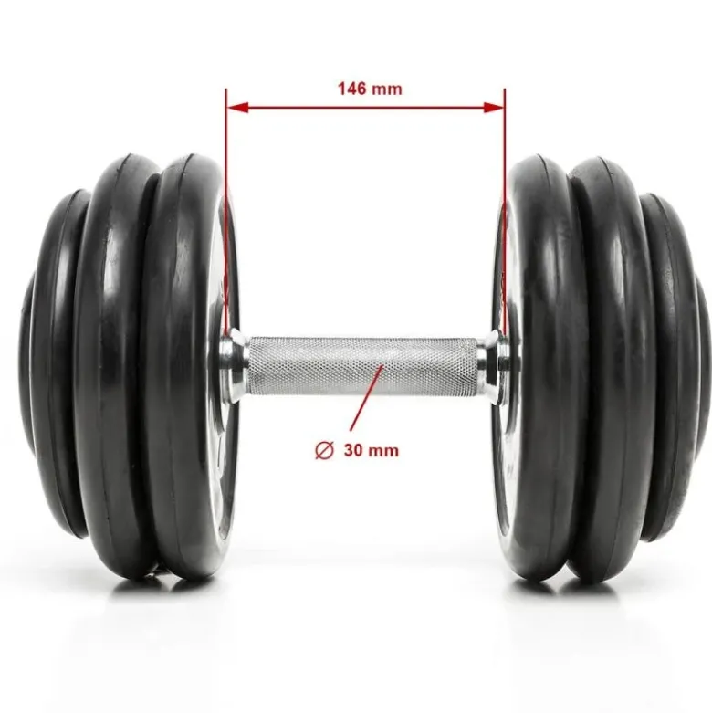 CHD Dumbbells Rubber - 2,5 kg stappen