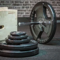 Rubberen standaard grip halterschijven