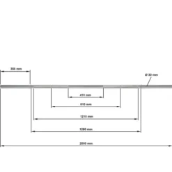 Standaard halterstang 200 cm