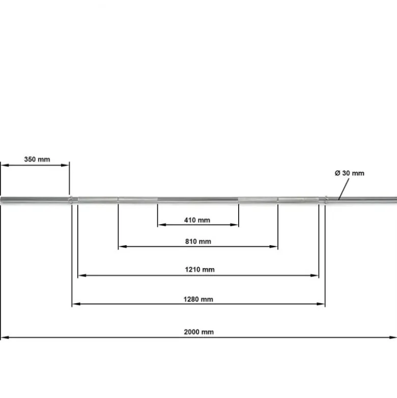 Standaard halterstang 200 cm